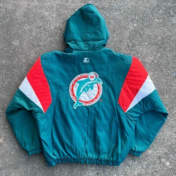 ❌SOLD❌ 90’s Vintage Miami Dolphins Pro Player Starter Jacket – Mens Large - Picture 2 of 4